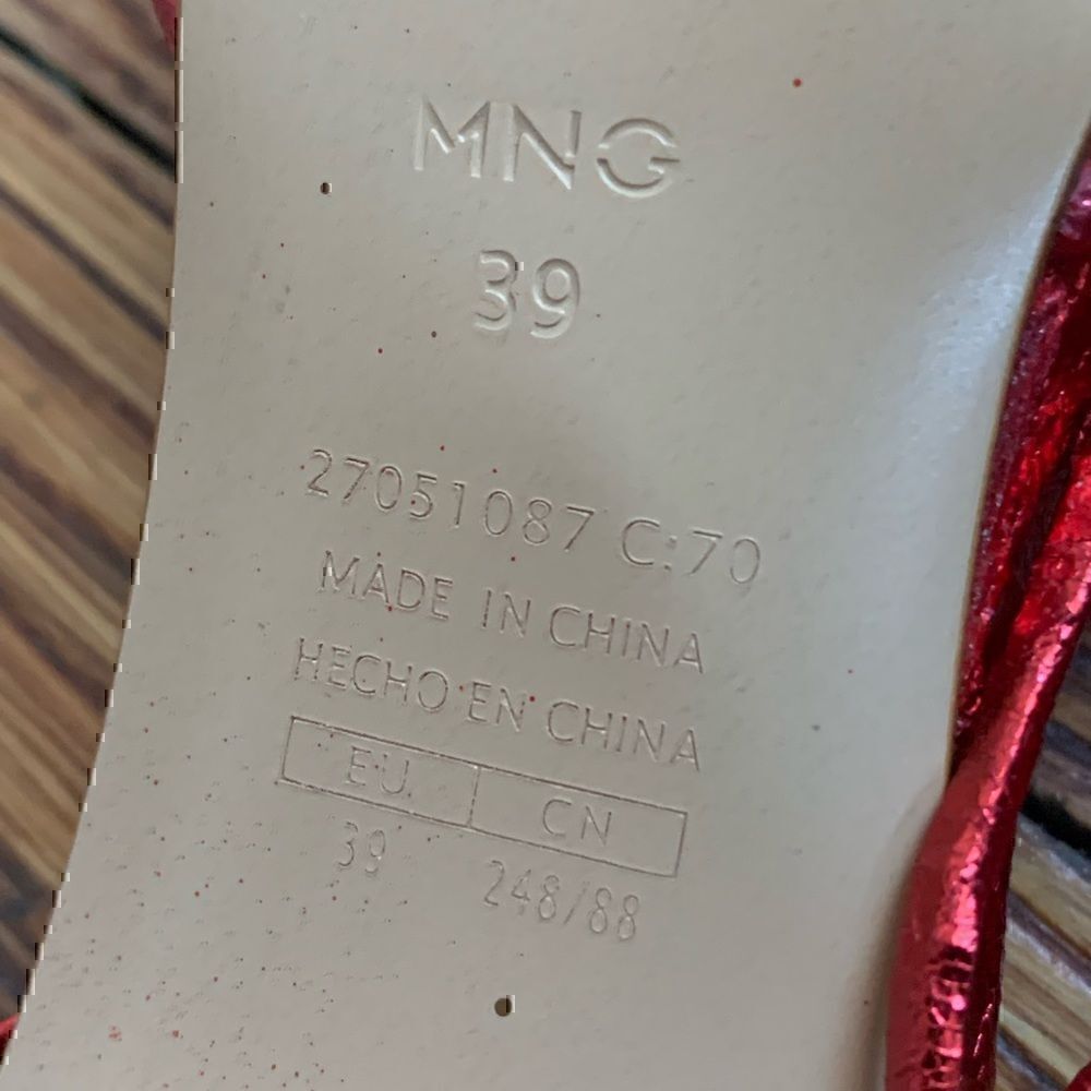 MANGO - Metallic Red Strappy Heeled Sandals - Picture 9 of 11